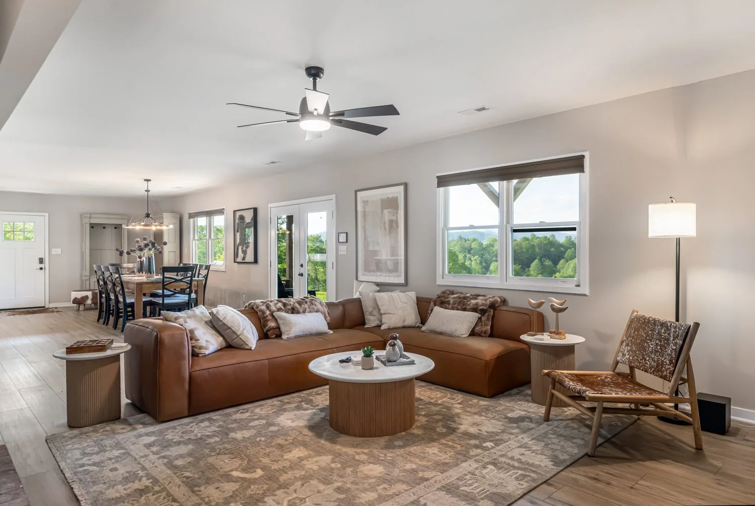 Comfortable living area inside Bridlewood Farm